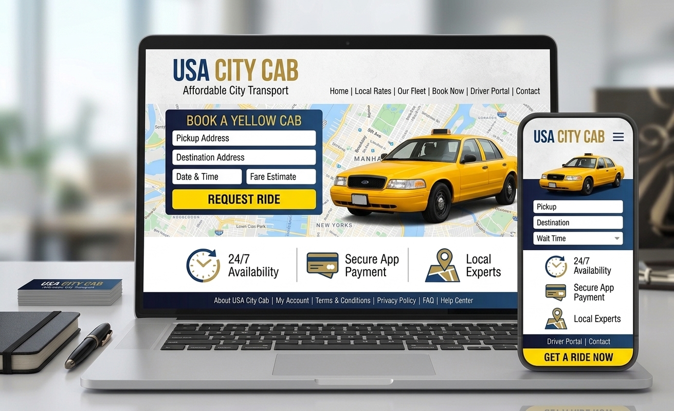 Brighton Yellow Cabs booking website